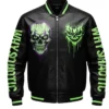 Neon Skull Streetwear Punk Varsity Leather Jacket