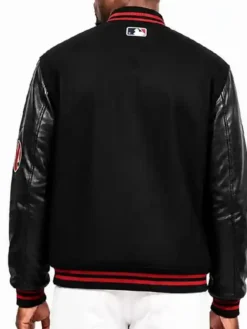 Netflix Jordan Walker MVP 2026 Home Run Derby Black Varsity Jacket Back View