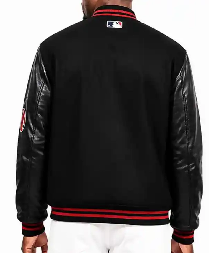 Netflix Jordan Walker MVP 2026 Home Run Derby Black Varsity Jacket Back View