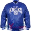 New York Knicks Chrome Hearts Blue Letterman Varsity Jacket