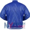 New York Knicks Chrome Hearts Blue Letterman Varsity Jacket Back