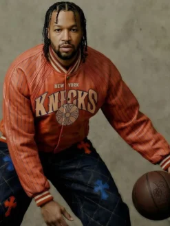 New York Knicks x Chrome Hearts Varsity Orange Jacket
