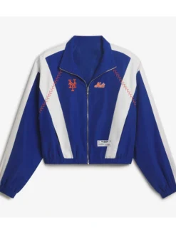 New York Mets Off Season x MLB Royal Full-Zip Track Jacket front with bold style
