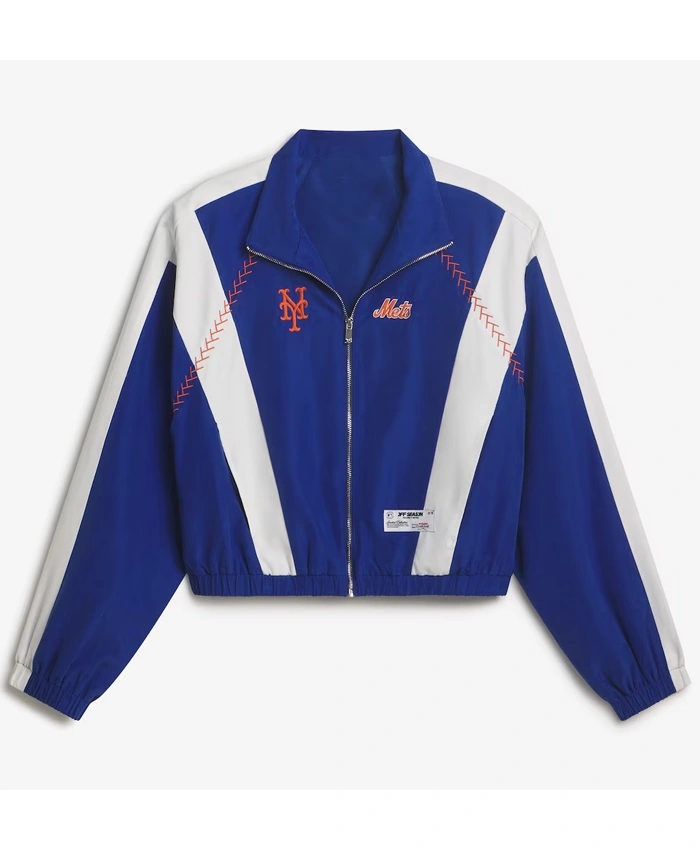 New York Mets Off Season x MLB Royal Full-Zip Track Jacket front with bold style