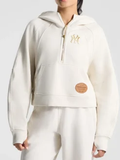 New York Yankees x Lululemon Women's Scuba Oversized Half-Zip Hoodie front view