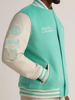 New York or Nowhere Liberty Motto Varsity Jacket