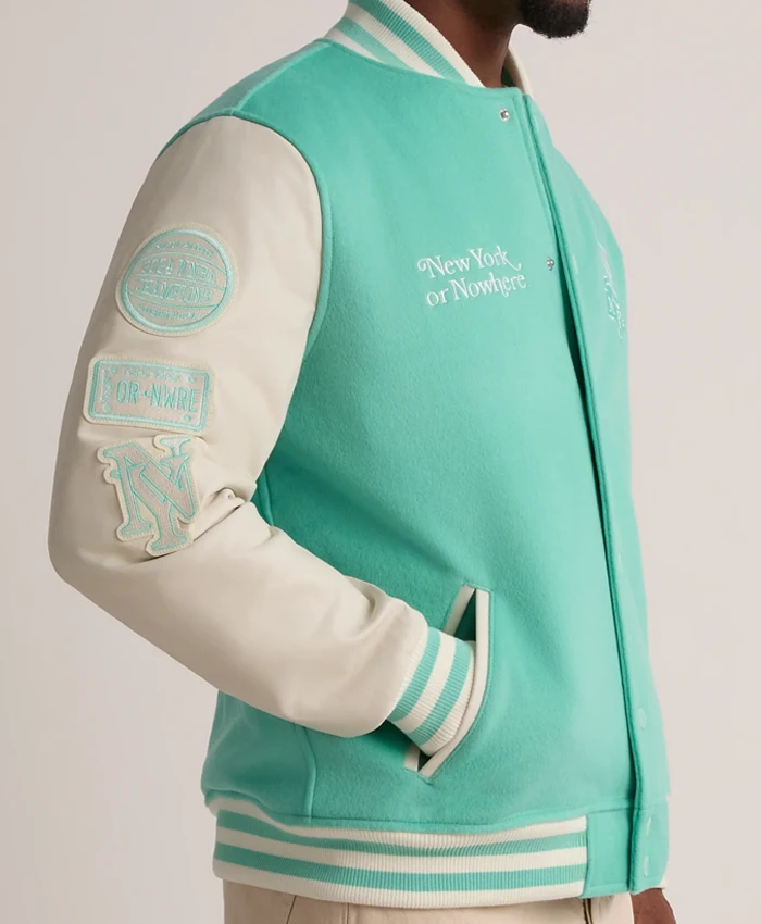 New York or Nowhere Liberty Motto Varsity Jacket