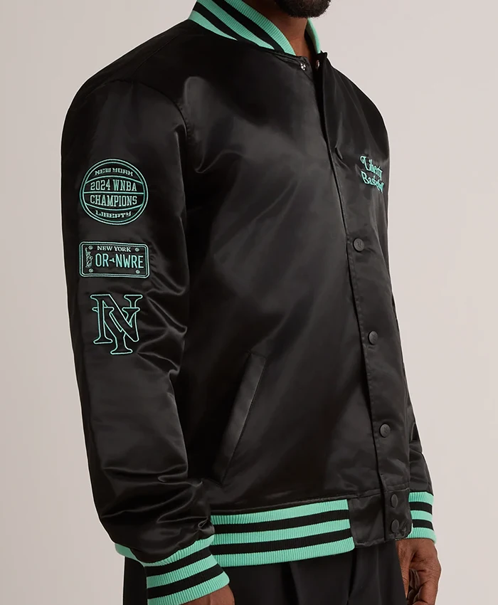 New York or Nowhere Liberty Twin Flame Varsity Jacket