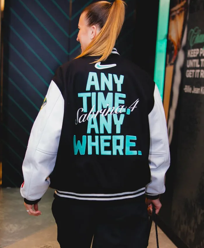 Nike Any Time Any Where Sabrina Ionescu Varsity Jacket Back View