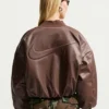 Nike Bomber Brown Leather Jacket