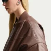 Nike Brown Bomber Leather Jacket