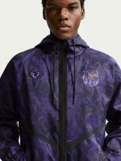 Nike FC Barcelona Alejandro Balde x Kobe Bryant 26-27 Away Purple Snakeskin Jacket front view
