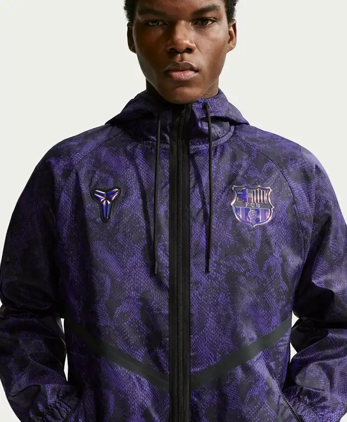 Nike FC Barcelona Alejandro Balde x Kobe Bryant 26-27 Away Purple Snakeskin Jacket front view