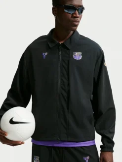 Nike FC Barcelona Kobe Bryant Black Soccer Track Jacket with YKK zipper closure