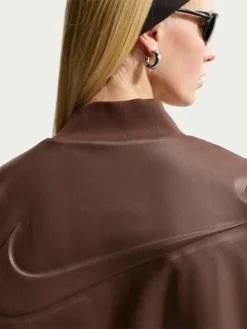 Nike Leather Brown Bomber Jacket