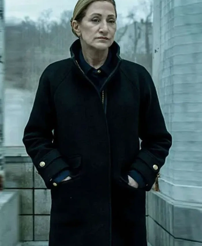 Nina Hobbs Mayor of Kingstown S04 Black Coat Front View