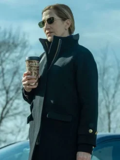 Nina Hobbs Mayor of Kingstown S04 Black Coat Side View