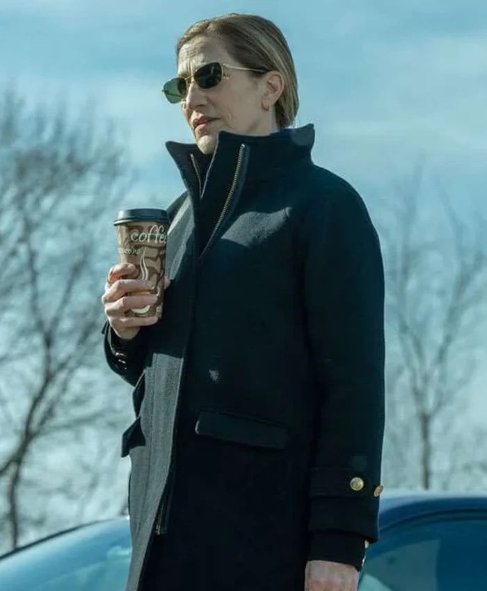 Nina Hobbs Mayor of Kingstown S04 Black Coat Side View