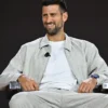 Novak Djokovic Fanatics Fest NYC 2026 Gray Jacket Front View