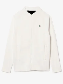 Novak Djokovic Wimbledon Lacoste White Zip-Up Jacket