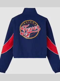 OVO x WNBA Team Indiana Fever Navy Blue And Red Track Jacket back view