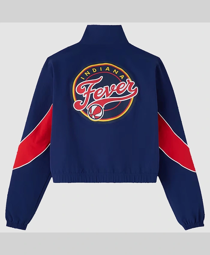 OVO x WNBA Team Indiana Fever Navy Blue And Red Track Jacket back view