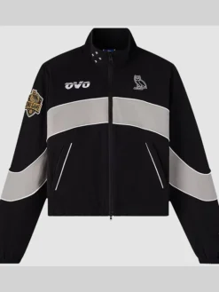 OVO x WNBA Team Las Vegas Aces Black And Grey Track Jacket front view