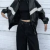 Oak-And-Fort-Black-Leather-Mockneck-RACER-Jacket