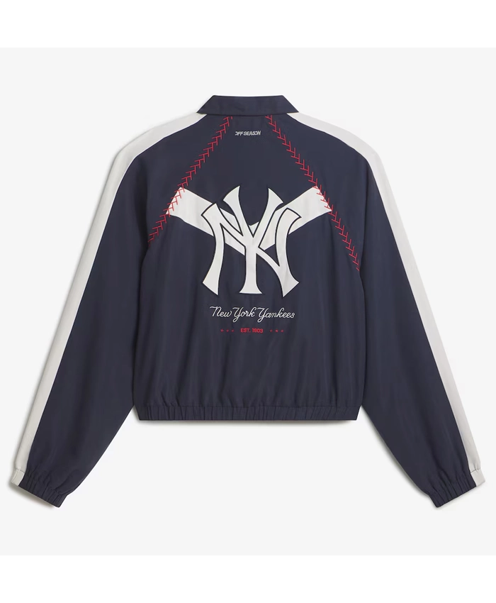 Off Season NY Yankees x MLB Full-Zip Navy Track Jacket Back View