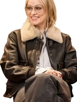 Olivia Wilde I Want Your Sex Black Fur Leather Jacket