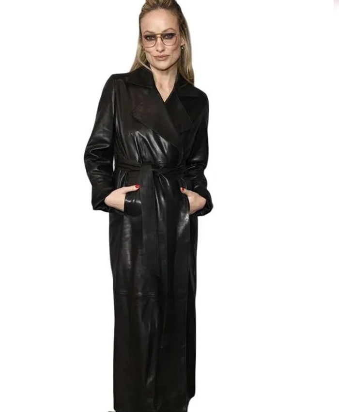 Olivia Wilde I Want Your Sex Leather Trench Coat