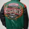 Oversized Fit Homme Applique PU Collared Bomber Jacket side with collar detail