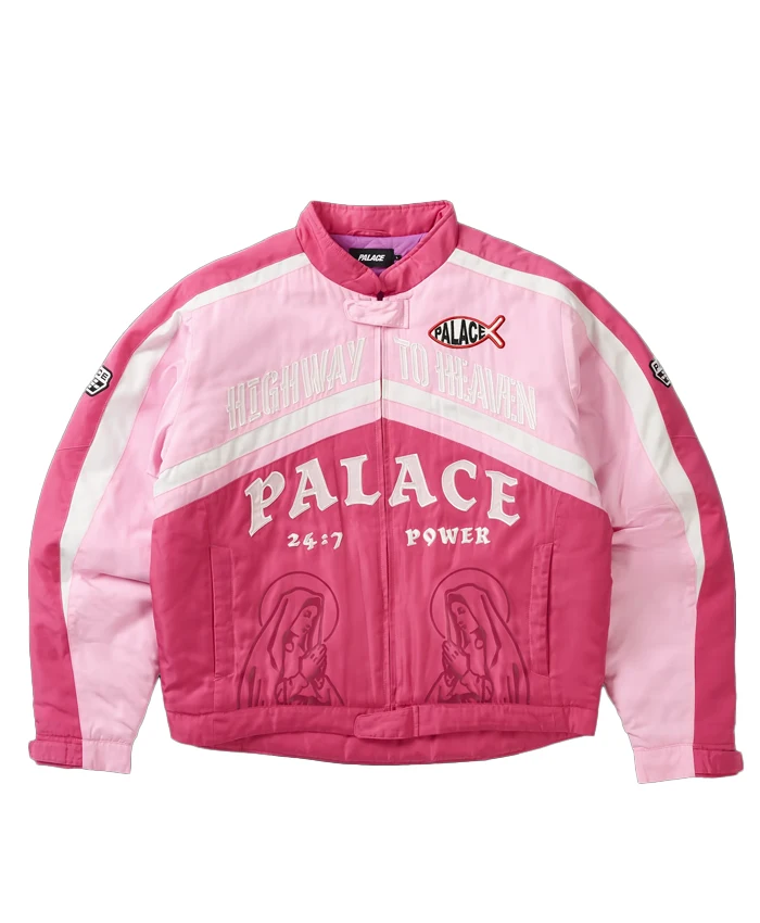 Palace Skateboards Highway to Heaven Fall 2026 Pink Cotton Bomber Jacket front view