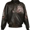 Pelle Pelle 47th Anniversary American Legend Black Leather Varsity Jacket front view