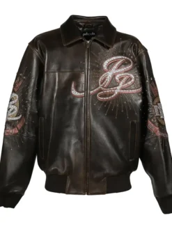 Pelle Pelle 47th Anniversary American Legend Black Leather Varsity Jacket front view