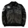 Pelle Pelle For The City Of Knicks NBA 2026 Champions Black Leather Jacket front view
