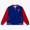 Philadelphia Phillies Red And Blue Full-Zip Satin Jacket