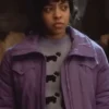 Priah Ferguson Series Stranger Things S05 Erica Sinclair Purple Jacket front view