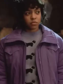 Priah Ferguson Series Stranger Things S05 Erica Sinclair Purple Jacket front view