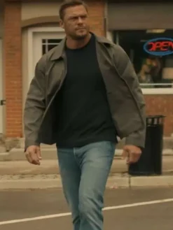 Reacher S02 Jack Reacher Grey Cotton Jacket Front View