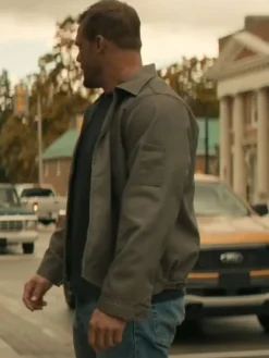 Reacher S02 Jack Reacher Grey Cotton Jacket Side View