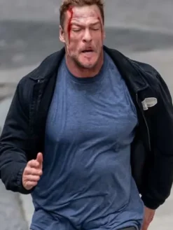 Reacher S04 Alan Ritchson Black Cotton Jacket