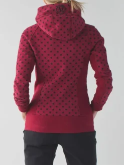 Red-And-Black-Polka-Dot-Lululemon-Scuba-Hooded-Jacket