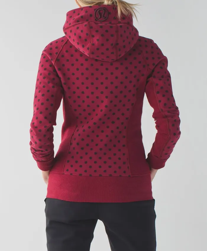 Red-And-Black-Polka-Dot-Lululemon-Scuba-Hooded-Jacket