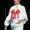 Rihanna NYC White Bomber Jacket