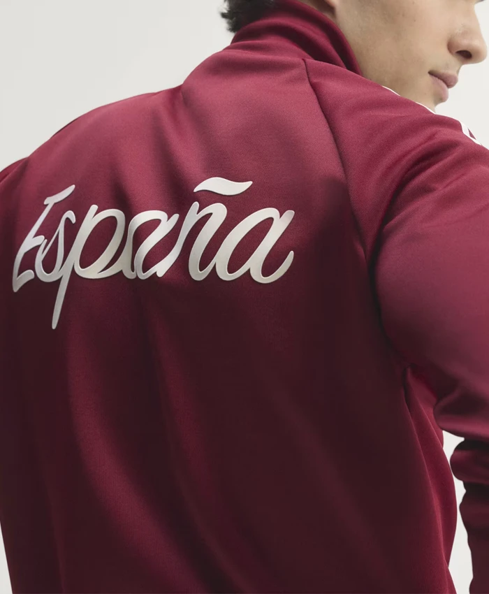 Rodri Fanatics Fest NYC 2026 Spain Maroon Jacket Back View