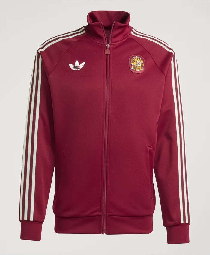 Rodri Fanatics Fest NYC 2026 Spain Maroon Jacket Front View