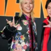 Ryoka Fujisawa Black Floral Satin Bomber Jacket featuring YKK zipper closure and full-length sleeves