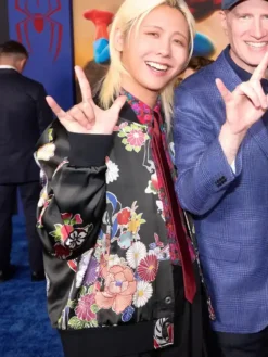 Ryoka Fujisawa Spider-Man Brand New Day 2026 Premiere Black Floral Bomber Jacket front view