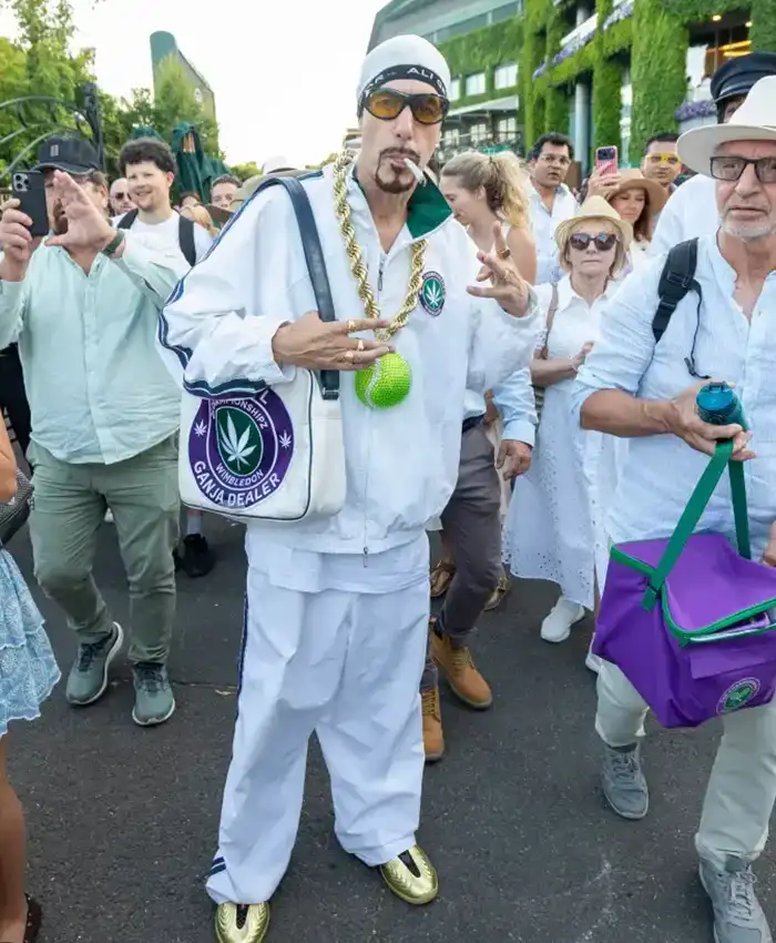 Sacha Baron Cohen Wimbledon Ali G White Track Jacket Front View